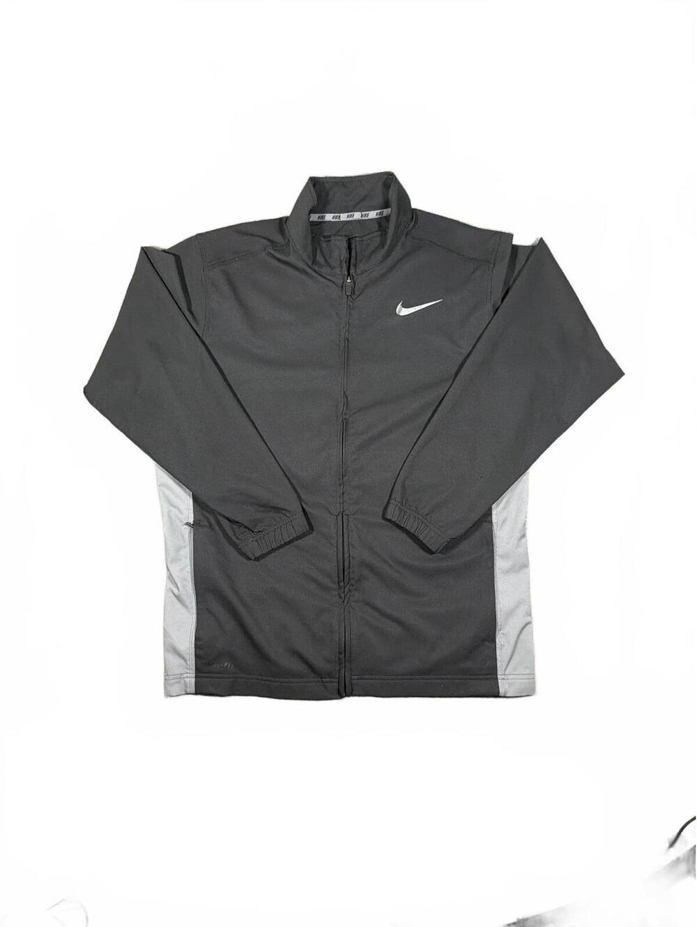 Nike Dri-Fit Men's Black and Gray Windbreaker Full Zip Jacket - Size Large